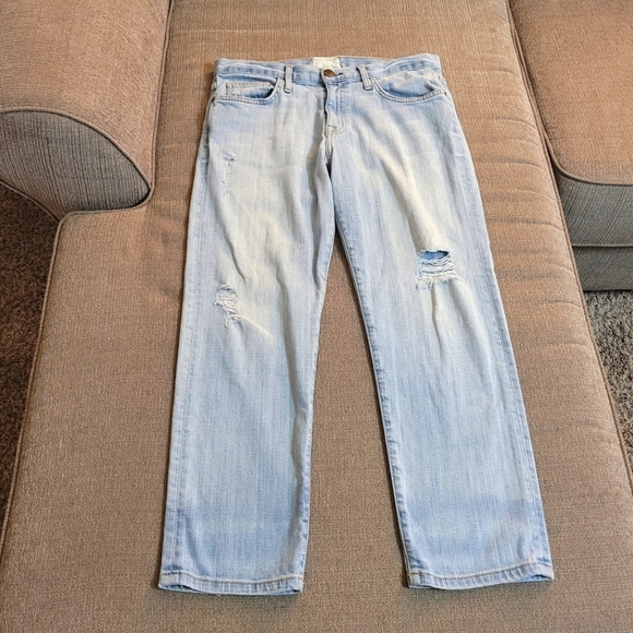Current/Elliott Denim - Current/Elliot The Boyfriend Boardwalk Destroyed Denim Jeans Size 27